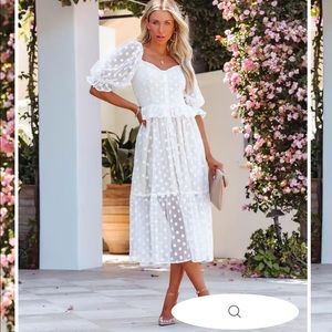 New Vici CELESTINA POLKADOT PEPLUM MIDI DRESS